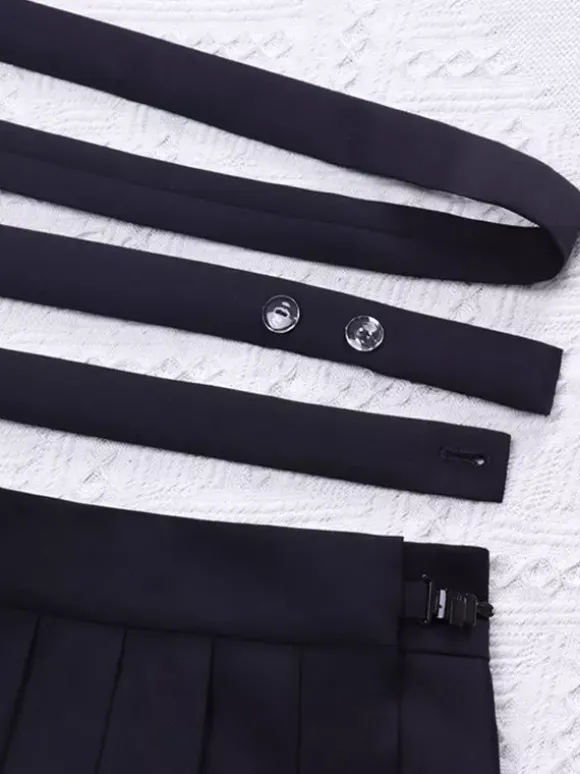 Uniforme scolaire japonais Lolita classique SK Jupes Lolita plissées noires