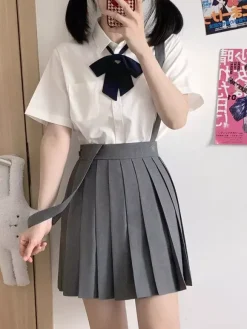 Uniforme scolaire japonais Lolita classique SK Jupes Lolita plissées noires