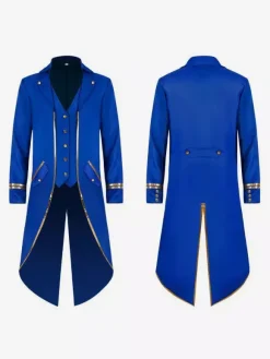 Vert Vintage Top Vintage Boutons Manches Longues Polyester Polyester Pardessus Rétro Costumes Pour Homme Bourgogne