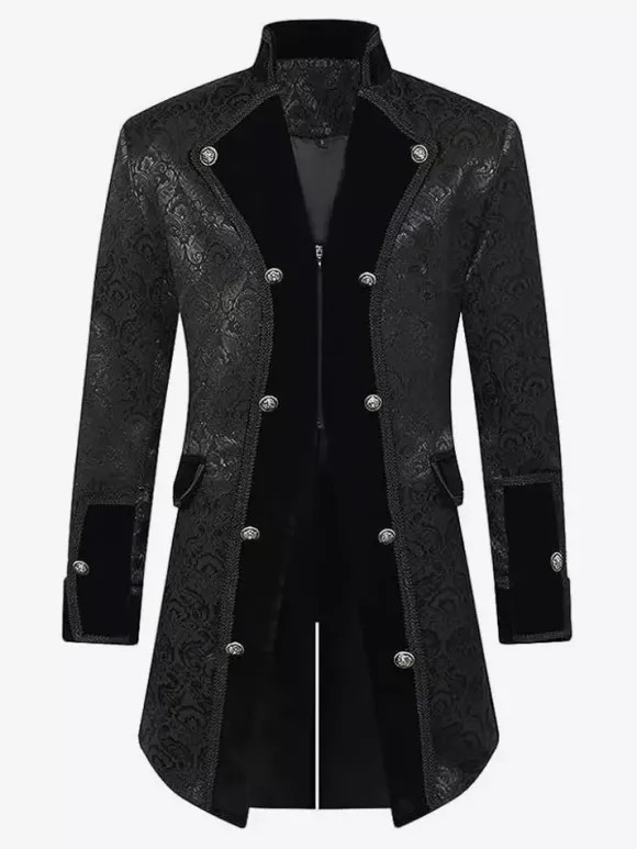 Veste boutonnée Steampunk pour homme veste vintage redingote gothique queue-de-pie