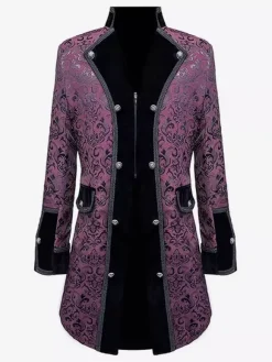 Veste boutonnée Steampunk pour homme veste vintage redingote gothique queue-de-pie