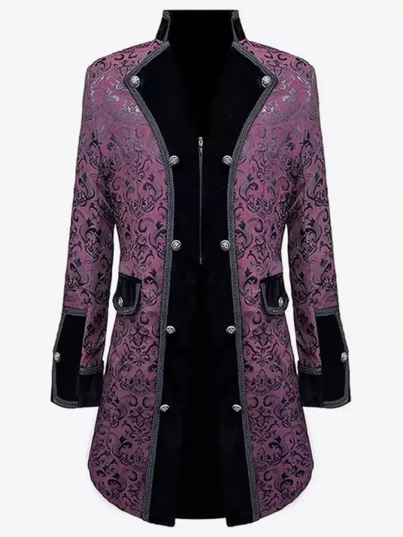 Veste boutonnée Steampunk pour homme veste vintage redingote gothique queue-de-pie