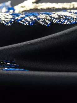 Veste costume décontracté d'affaires noir imprimé à manches longues en polyester rétro pour hommes Bourgogne