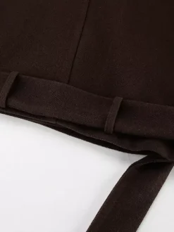 Veste courte croisée pour femme - Coupe courte chic ceinturée - Style streetwear décontracté et luxueux pour le printemps 2026