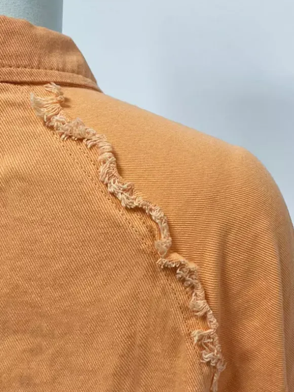 Veste femme à col rabattu et manches longues coupe oversize