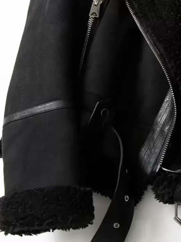 Veste Femme à Col Revers avec Manches Longues à Zip Bicolores