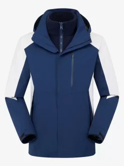 Veste Homme Bloc de Couleur Fermeture Éclair Polyester Élégant