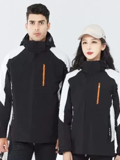 Veste Homme Bloc de Couleur Fermeture Éclair Polyester Élégant