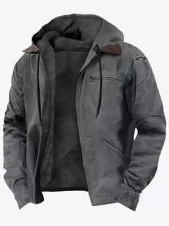 Veste Homme En Polyester Intelligent Doublure Chaud Hiver À Capuche
