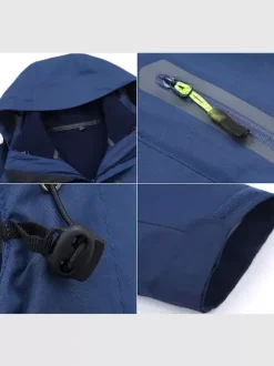 Veste Pour Hommes Bloc De Couleur Fermeture Éclair Polaire Polaire Élégant