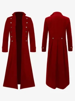 Veste rétro Steampunk pour hommes vert foncé Costumes rétro gothiques de l'ère victorienne Bourgogne