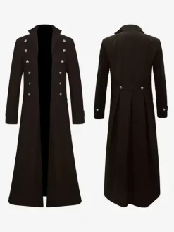 Veste rétro Steampunk pour hommes vert foncé Costumes rétro gothiques de l'ère victorienne Bourgogne