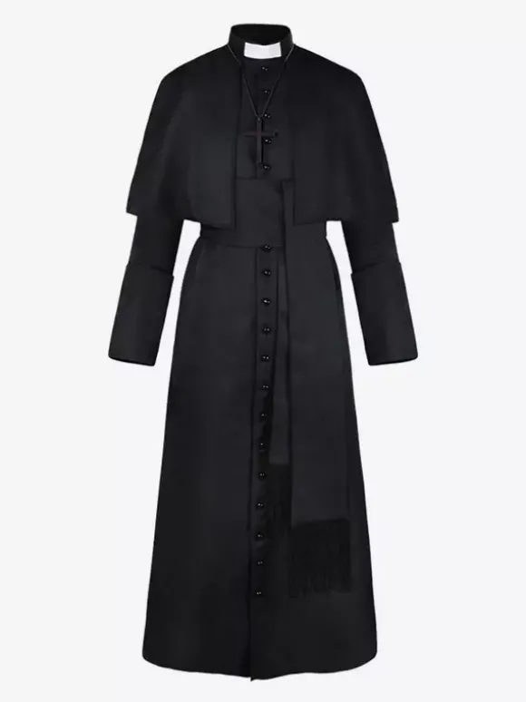 Veste Vintage Rétro Manches Longues Médiéval Soirée Bouton Manteau Gothique Bourgogne