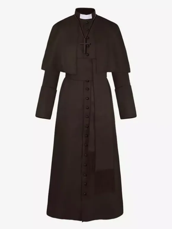 Veste Vintage Rétro Manches Longues Médiéval Soirée Bouton Manteau Gothique Bourgogne