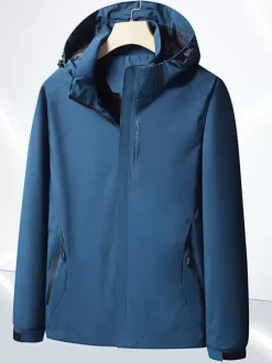 Veste à capuche décontracté homme zippée en polyester Smart