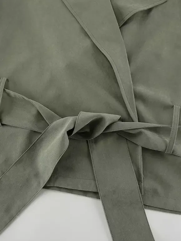 Veste coupe-vent courte à taille nouée pour femme 2026