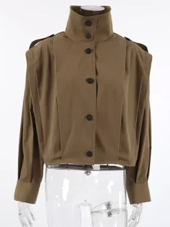 Veste courte à col montant pour femme 2026