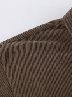 Veste courte en velours côtelé marron pour femme - Haut utilitaire oversize - Style streetwear Maillard tenues décontractées du quotidien 2026