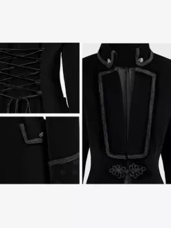 Veste de costume gothique victorienne pour homme redingote avec smoking pour cosplay steampunk Bourgogne