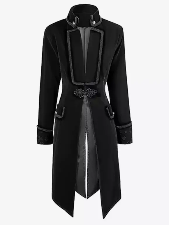 Veste de costume gothique victorienne pour homme redingote avec smoking pour cosplay steampunk Bourgogne