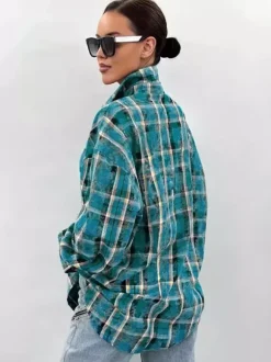 Veste femme à col rabattu boutons coton manches longues vêtement d'extérieur