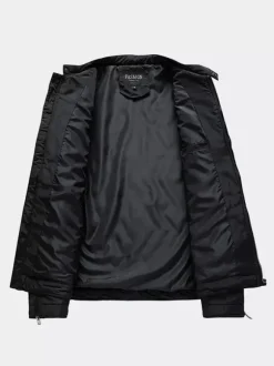 Veste motard décontractée à manches longues pour homme avec fermeture éclair et motif losange en coton