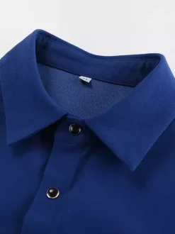 Veste pour femme col rabattu boutons sur le devant style décontracté veste bleue pour femme