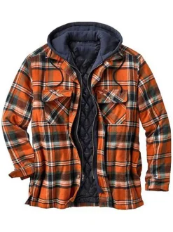 Veste Pour Homme Plaid Coton Fibres Moderne