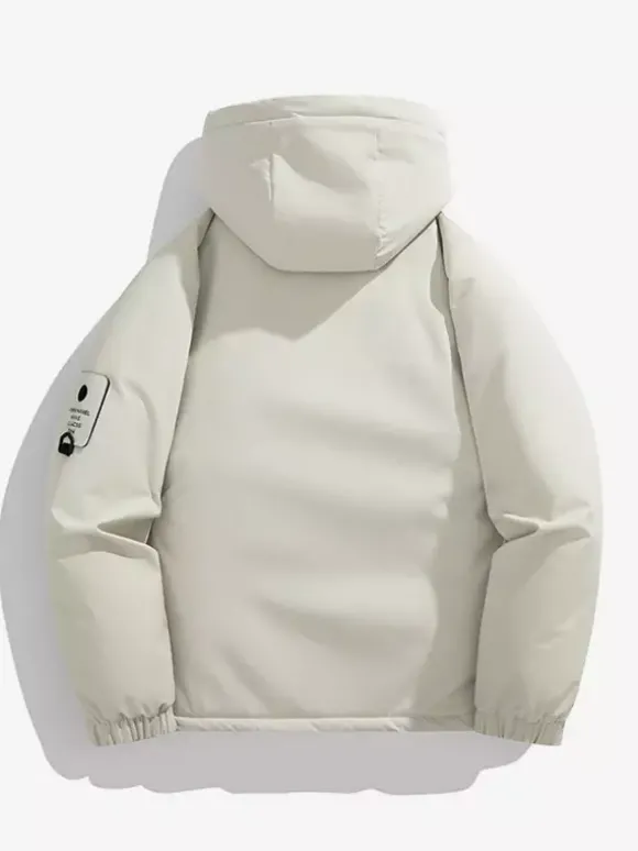 Vestes à capuche pour hommes manteaux d'hiver patchwork à manches longues