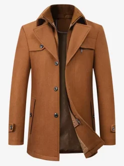 Vestes Homme Manteaux Costume Homme Col Rabattu Chic Camel Qualité