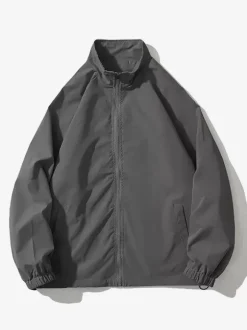 Vestes Hommes Manteaux Sport Décontracté Chic Noir Oversize Col Montant