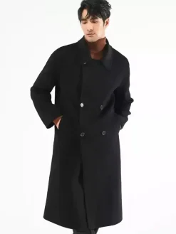 Vestes Pour Hommes Manteaux Col Rabattu À Revers Chic Gris Foncé Chesterfield