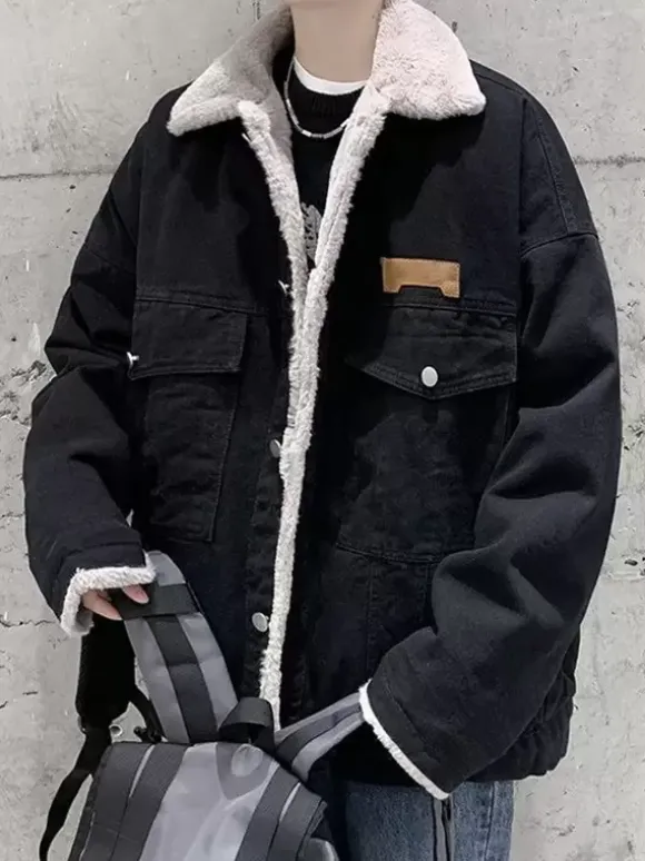 Vestes Pour Hommes Manteaux Confortable Bleu Noir Cool Fausse Fourrure