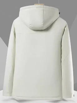 Vestes En Doublure Chaud Hiver Chic Beige Noir Glissière Éclaire Décontracté