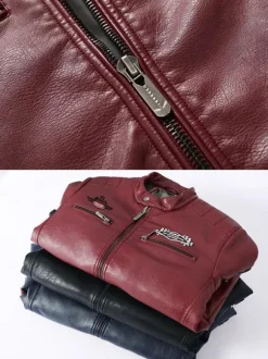 Vestes Homme Glissière Manteaux Veste Décontracté Homme Rayures Rouge Cool Jacket