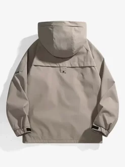 Vestes Manteaux Veste Hommes Vestes Chic Noir À Capuche Imperméable