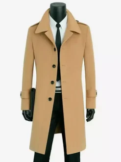 Vestes pour hommes Manteaux Col rabattu Décontracté Camel Mode Chic