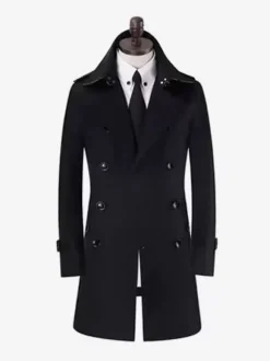 Vestes Pour Hommes Manteaux Croisé Col Rabattu Décontracté Abricot Clair Chic