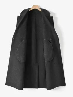 Vestes Pour Hommes Manteaux Hiver Col Rabattu À Revers Noir Chesterfield
