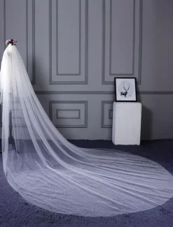 Voile 2 couches en tulle forme de cascade