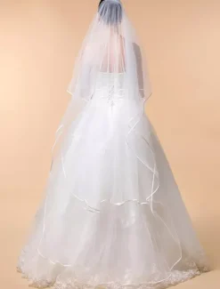 Voile de maigre de valse 1 couche en tulle de 3 mètre long