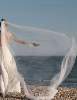 Voile de mariée en tulle délicat voile de mariée simple et long