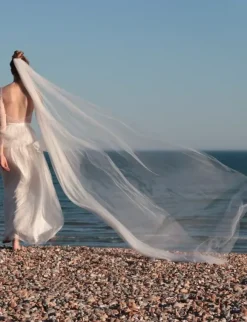 Voile de mariée en tulle délicat voile de mariée simple et long