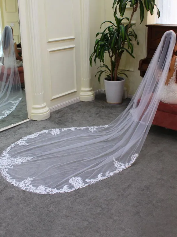 Voiles de mariage Voile de mariée cascade en tulle à un niveau