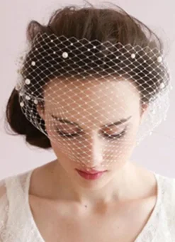 Voiles de mariée Birdcage voile Tulle perle Decor de mariage