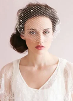 Voiles de mariée Birdcage voile Tulle perle Decor de mariage