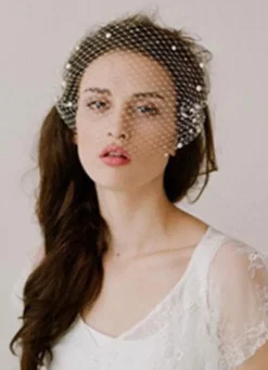 Voiles de mariée Birdcage voile Tulle perle Decor de mariage