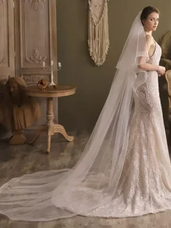 Voiles de mariée cascade Voiles de mariée en tulle à deux niveaux