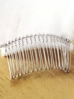 Voiles de mariée à deux niveaux en dentelle et tulle bord en dentelle appliquée effet cascade