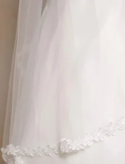 Voile voile à coude 1 couche en tulle dentelle plongeant